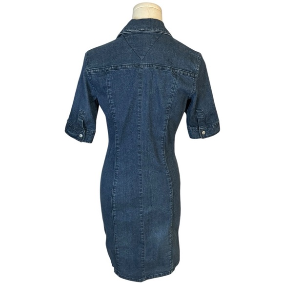 TOMMY HILFIGER Jeans Denim Mini Dress Vintage Fitted Bodycon‎ Size 4 Party Y2K - Picture 2 of 5